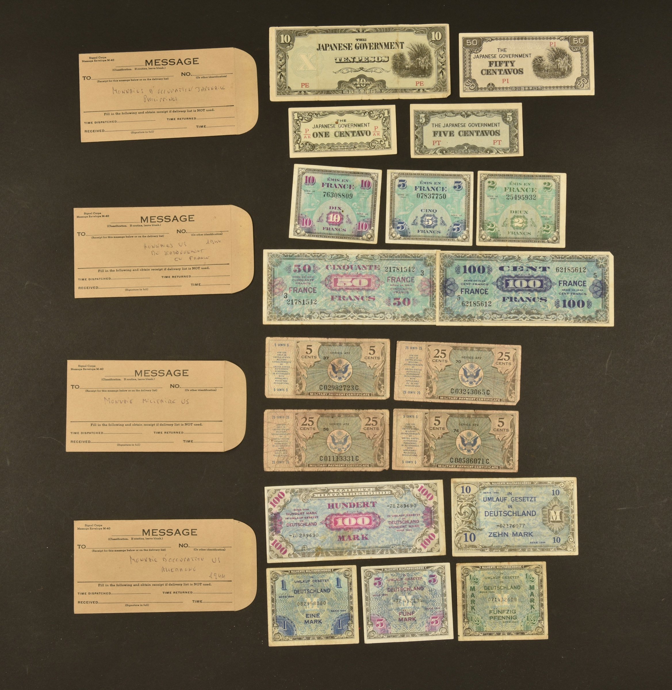 Billets de banque d'invasion Aiolfi G.b.r.