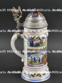 Bavière - Chope d'un réserviste du Bay. 14 Infanterie Regiment de Nürnberg. Bavaria reservist beer stein of the 14th infantry regiment. — photo 1
