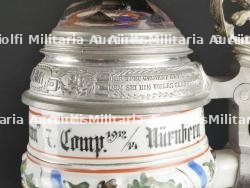 Bavière - Chope d'un réserviste du Bay. 14 Infanterie Regiment de Nürnberg. Bavaria reservist beer stein of the 14th infantry regiment. — photo 11