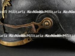 Saxe Casque à pointe ersatz en cuir épais. Saxonia - Ersatz thick leather spiked helmet. — photo 6