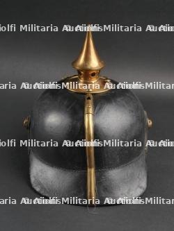 Saxe Casque à pointe ersatz en cuir épais. Saxonia - Ersatz thick leather spiked helmet. — miniature 9