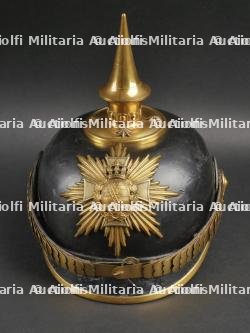 Saxe Casque à pointe d'officier de réserve Saxon. Saxonia - Reserve officer spiked helmet. — photo 1