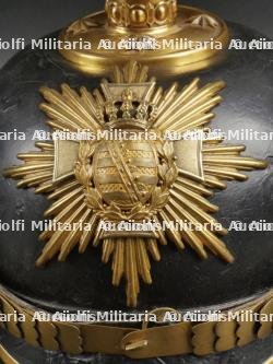 Saxe Casque à pointe d'officier de réserve Saxon. Saxonia - Reserve officer spiked helmet. — photo 3