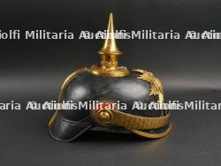 Saxe Casque à pointe d'officier de réserve Saxon. Saxonia - Reserve officer spiked helmet. — photo 12