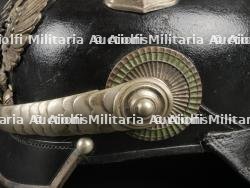 Saxe Thuringe Casque de sous officier en maillechort Unterzahlmeister ou Unterveterinär. Saxonia-Thuringia nickel silver NCO spiked helmet for paymaster or veterinary. — photo 6