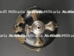 Saxe Thuringe Casque de sous officier en maillechort Unterzahlmeister ou Unterveterinär. Saxonia-Thuringia nickel silver NCO spiked helmet for paymaster or veterinary. — miniature 11