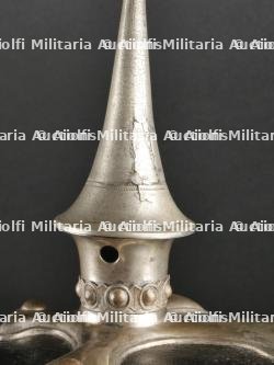 Saxe Thuringe Casque de sous officier en maillechort Unterzahlmeister ou Unterveterinär. Saxonia-Thuringia nickel silver NCO spiked helmet for paymaster or veterinary. — photo 15