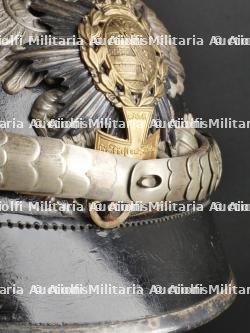 Saxe Thuringe Casque de sous officier en maillechort Unterzahlmeister ou Unterveterinär. Saxonia-Thuringia nickel silver NCO spiked helmet for paymaster or veterinary. — miniature 21