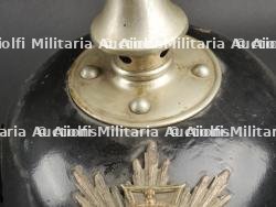 Saxe Casque à pointe modèle 1891 troupe d'un réserviste du Leib Grenadier Regiment Nr 100. Saxonia M1891 Guard Reservist spiked helmet. — photo 5