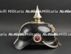 Saxe Casque à pointe modèle 1891 troupe d'un réserviste du Leib Grenadier Regiment Nr 100. Saxonia M1891 Guard Reservist spiked helmet. — miniature 10