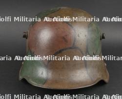 Casque allemand modèle 1916 camouflé. Ww1 german M1916 camouflaged helmet. — photo 1