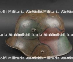 Casque allemand modèle 1916 camouflé. Ww1 german M1916 camouflaged helmet. — miniature 5