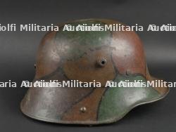 Casque allemand modèle 1916 camouflé. Ww1 german M1916 camouflaged helmet. — miniature 10