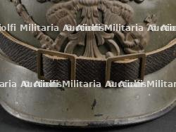 Casque à pointe prussien en tôle feldgrau. Prussia field grey tin spiked helmet. — photo 2