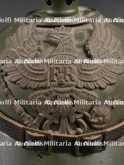 Casque à pointe prussien en tôle feldgrau. Prussia field grey tin spiked helmet. — miniature 3