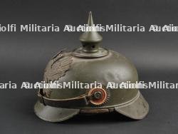 Casque à pointe prussien en tôle feldgrau. Prussia field grey tin spiked helmet. — miniature 7