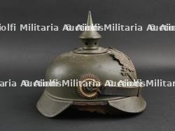 Casque à pointe prussien en tôle feldgrau. Prussia field grey tin spiked helmet. — miniature 11