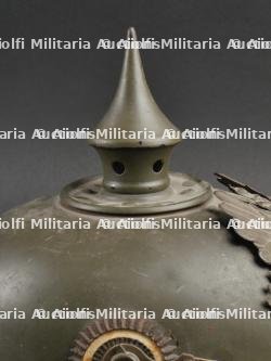 Casque à pointe prussien en tôle feldgrau. Prussia field grey tin spiked helmet. — miniature 13
