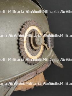 Casque à pointe prussien en tôle feldgrau. Prussia field grey tin spiked helmet. — photo 15