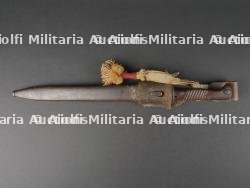 Baïonnette 98-05 avec gousset et Troddel. Ww1 german 98-05 bayonet with frog and knot. — miniature 2