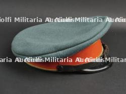 Prusse Casquette de sous officier Graugrün à bandeau rouge. Prussia light green NCO visor cap with red band. — miniature 6