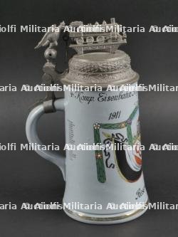 Chope de Réserviste du Eisenbahn Regiment Nr 1. Railway transportation troops reservist stein. — photo 4