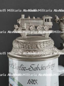 Chope de Réserviste du Eisenbahn Regiment Nr 1. Railway transportation troops reservist stein. — photo 9