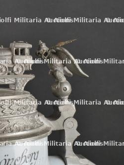 Chope de Réserviste du Eisenbahn Regiment Nr 1. Railway transportation troops reservist stein. — photo 11