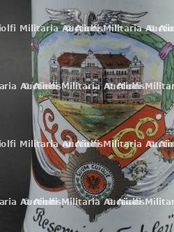 Chope de Réserviste du Eisenbahn Regiment Nr 1. Railway transportation troops reservist stein. — photo 15
