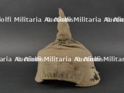 Casque à pointe d'officier d'infanterie prussien avec son couvre casque. Prussia infantry officer spiked helmet with cover. — photo 3