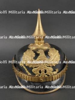Casque à pointe d'officier d'infanterie prussien avec son couvre casque. Prussia infantry officer spiked helmet with cover. — photo 10