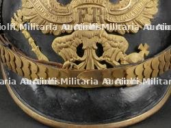 Casque à pointe d'officier d'infanterie prussien avec son couvre casque. Prussia infantry officer spiked helmet with cover. — photo 11