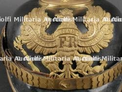 Casque à pointe d'officier d'infanterie prussien avec son couvre casque. Prussia infantry officer spiked helmet with cover. — photo 12