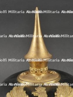 Casque à pointe d'officier d'infanterie prussien avec son couvre casque. Prussia infantry officer spiked helmet with cover. — photo 13