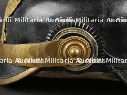 Casque à pointe d'officier d'infanterie prussien avec son couvre casque. Prussia infantry officer spiked helmet with cover. — photo 15