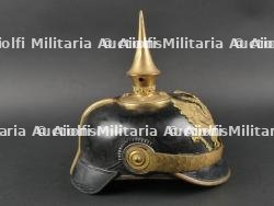 Casque à pointe d'officier d'infanterie prussien avec son couvre casque. Prussia infantry officer spiked helmet with cover. — photo 21