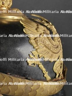 Casque à pointe d'officier d'infanterie prussien avec son couvre casque. Prussia infantry officer spiked helmet with cover. — miniature 24