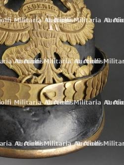 Casque à pointe d'officier d'infanterie prussien avec son couvre casque. Prussia infantry officer spiked helmet with cover. — photo 26