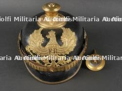 Casque à pointe d'officier d'infanterie prussien avec son couvre casque. Prussia infantry officer spiked helmet with cover. — photo 29