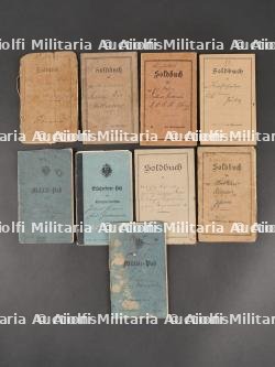 Lot de 9 Militarpass et Solbuch allemands WW1 — photo 1