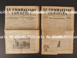 Journaux Le Combattant Européen. Newspapers The European Fighter.