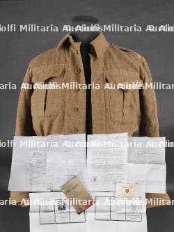 Battle Dress et documents du 2e Chasseurs Ardennais puis Brigade Piron. Battle Dress and documents from the 2nd Ardennes Chasseurs later part of the Piron Brigade — photo 1