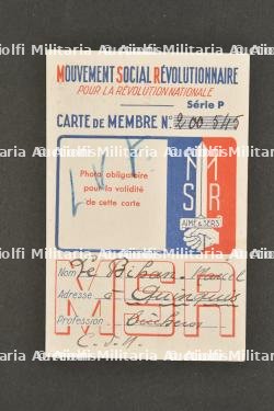 Carte d'adhérent au MSR.