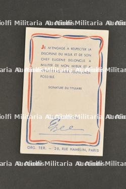 Carte d'adhérent au MSR. — photo 2