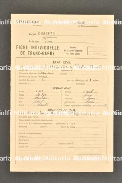 Fiche individuelle de Franc garde.