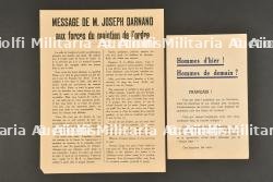 Ensemble de tracts de la Milice Française.
