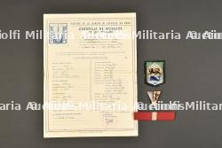 Ensemble d'insignes et de diplomes et de diplômes du Groupement 102.