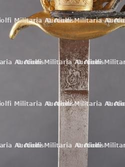 Sabre de luxe d'officier d'infanterie allemand lame damas cadeau à l'officier noble von Borries. Luxury German infantry officer’s sabre with Damascus blade gifted to noble officer von Borries — miniature 14
