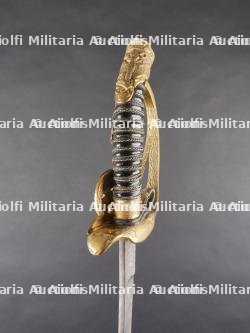 Sabre de luxe d'officier d'infanterie allemand lame damas cadeau à l'officier noble von Borries. Luxury German infantry officer’s sabre with Damascus blade gifted to noble officer von Borries — miniature 18