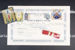 Certificat du groupement 11 et souvenirs d'un futur Ministre de la Vème République